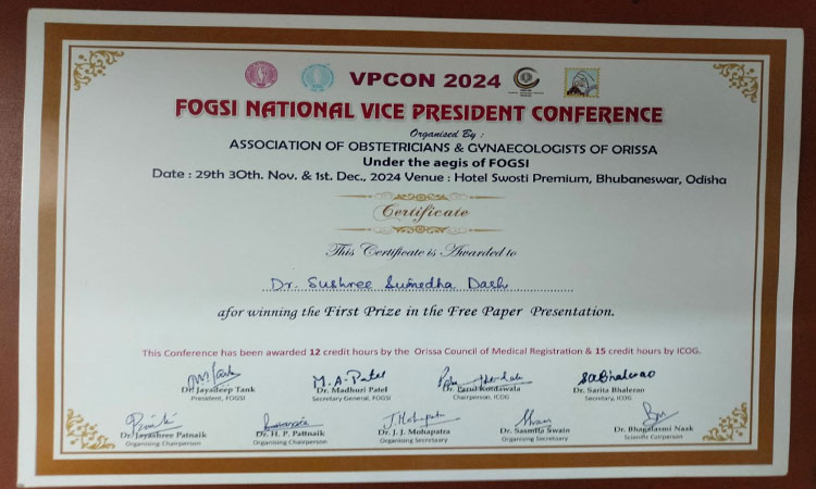 KIMS PG Resident Achieves First Prize in Oral Paper Presentation