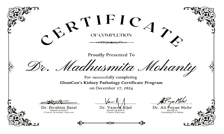 KIMS Faculty Excels in International Kidney Pathology Certificate Program